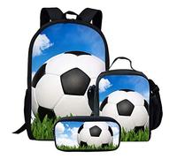 cCool - Set di 3 zaini per la scuola con stampa di basket e borsa per il pranzo e astuccio, per bambine e ragazze, Calcio-4, Taglia unica, Zaini Daypack