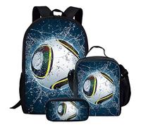 cCool - Set di 3 zaini per la scuola con stampa di basket e borsa per il pranzo e astuccio, per bambine e ragazze, Calcio-1, Taglia unica, Zaini Daypack
