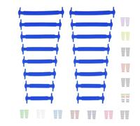 CCOSFTIME Lacci Scarpe Elastici blu ruggito, Senza Nodo Stringhe Elastiche Lacci in Silicone Scarpe Impermeabile, No Tie Lacci Per Bambini e Adulti