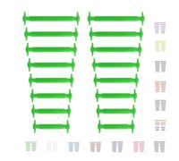 CCOSFTIME Lacci Scarpe Elastici verdi, Senza Nodo Stringhe Elastiche Lacci in Silicone Scarpe Impermeabile, No Tie Lacci Per Bambini e Adulti