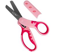 CCR Forbici per bambini, 13,5 cm, nero, con custodia, forbici di sicurezza morbide, casa, scuola, arte e artigianato, rosa