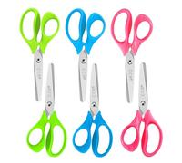 CCR Forbici per bambini, 13 cm, con impugnatura comoda, forbici di sicurezza per bambini, per decoupage fai da te, colori assortiti, punta smussata, confezione da 6