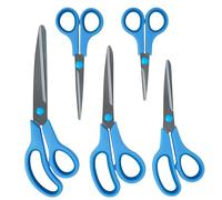 CCR Set di Forbici Multifunzione - Lame Rivestite in Titanio Nero, Impugnature Confortevoli - 5 Pezzi per Casa, Ufficio e Scuola