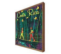 CCRETROILUMINADOS Poster Vintage Illuminato con Luce Led Costa Rica: Serie Viaggiatore