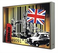 Ccretroiluminados Quadro con cornice in legno laccato bianco con luce LED UK