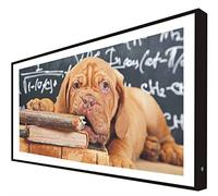 CCRETROILUMINADOS Quadro con cornice in legno laccato nero illuminato con luce led cane lettore