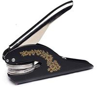 CCS Ltd Libretto per Libri Portatile Ex Libris Embosser Nero e Oro. Personalizzato con Il Tuo Design.