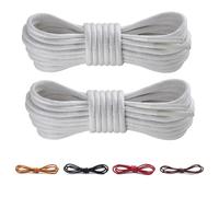 CCSOFTIME 2 Paia Lacci per Scarpa Cerati Eleganti Bianchi Tondi,Lacci Sottili per Scarpe Classiche Cuoio Stivaletti,Stringhe per Scarpe Polacchetti Desert Boots,Stringate de Bambini e Adulti 130cm