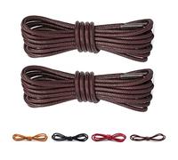 CCSOFTIME 2 Paia Lacci per Scarpa Cerati Eleganti Marrone Scuro Tondi,Lacci Sottili per Scarpe Classiche Cuoio Stivaletti,Stringhe Scarpe Polacchetti Desert Boots,Stringate de Bambini e Adulti 130cm