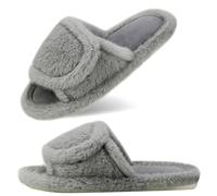 CCSOFTIME Pantofole Donna con Invernali Punta Aperta Peluche Ciabatte Casa Morbida Memoria Schiuma Pavimento Indoor Outdoor Slippers L