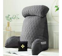 CCTSA Ergonomico Cuscino da Lettura con Paranuca Staccabile Morbido Cuscino di Supporto Lombare con Densità Ottimale Extra-Large Cuscini da Lettura con braccioli Supporto per Libri Giochi Relax