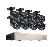CCTV 8CH H.265+ 5MP Lite Kit DVR HD-TVI 8 1080p 2MP Kit Di Videosorveglianza For Telecamera For Visione Notturna For La Sicurezza Domestica Da 2 MP(None,Black)