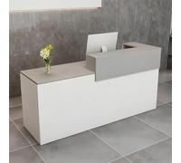 CCUKTFN Bancone Reception con Cassetto e Ripiani Aperti, 100-240 cm Banco Reception Moderno per Uffici, adatto per Saloni, Hall e Negozi al Dettaglio