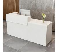 CCUKTFN Bancone Reception con Cassetto e Ripiani Aperti, 100-240 cm Banco Reception Moderno per Uffici, adatto per Saloni, Hall e Negozi al Dettaglio