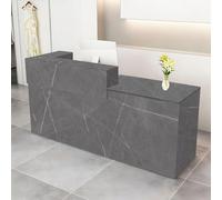 CCUKTFN Bancone Reception con Cassetto e Ripiani Aperti, 100-240 cm Banco Reception Moderno per Uffici, adatto per Saloni, Hall e Negozi al Dettaglio