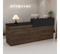 CCUKTFN Bancone Reception Moderno in Legno con Ripiani e Cassetti, 100-180 cm Bancone Negozio, Bancone da Accoglienza per Ufficio, Salone, Negozio, Hotel, Studio Professionale