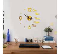 ccuzs 3D Clock - Acrylic Round Shape | Fashion Clock Wall Decoration Sticker Decorative Wall Clocks for Classroom, Living Room or Decor