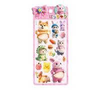ccuzs 3D Kids Stickers - Raised Decorative Craft Decals Set | Colorful Textured Adhesive Cute Peel And Stick Design for Laptops, Walls, Guitars, Suitcases, Notebooks or Planners