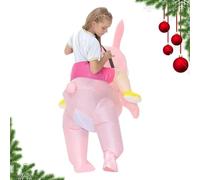ccuzs Costume Da Coniglio Pasquale Costume Gonfiabile Da Cavalcare | Abito Soffiabile Da Coniglio per Adulti Bambini Adolescenti Raduni Cosplay Halloween Pasqua Natale