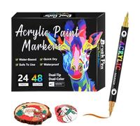 ccuzs Double Tip Paint Markers Set, Sturdy Sketching Markers, 2 Tip Acrylic Drawing Markers, Artist Coloring Pens for Sketching, Art Craft, School Project, Present, Multicolor