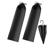ccuzs Drawstring Storage Bag, Portable Hiking Pole Pouch, Fast-Drying Travel Organizer, Durabless Replacement Sack (2X Pack) for Camping Climbing Outdoor, 21x60cm 110g Black