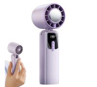 ccuzs Fan Handheld - Digital Display Foldable Cooling Bladeless | Electric Fan with Digital Display for Home, Outdoor Summer, Beach, Vacation, Travel, Hiking or Women Men