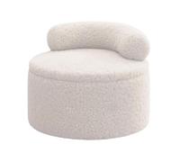 ccuzs Foot Stool Ottoman - Plush Round Footrest with Storage for Sofa | Foot Rest Ottoman with Backrest Home Living Room Bedroom Entryway Makeup Vanity Seating