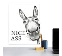 ccuzs Framed Wall Art - Humor Modern Abstract Canvas | Nice Ass Animal Bathroom Art Stylish Decorative Picture for Bedroom Office Dining Room Hallway Entryway Farmhouse Bathroom