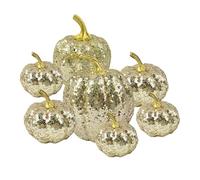 ccuzs Halloween Pumpkin Decor, Farmhouse Table Ornament, Glitter Resin Statue, Rustic Harvest Design for Holiday Party Shelf Bedroom Display, Fall Celebration, 1 Piece