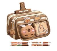 ccuzs Large Capacity Pencil Case, Multi-Layer Pencil Holder, Capybara Print Pouch, Pen Holders Teen Girls, Cute Capybara Print Multi-layer Pencil Case With 9 Compartments For School Or Work