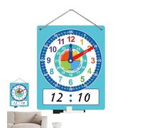 ccuzs Learning Clock, Dry Erase Telling Time Teaching Clock for Kids, Double Side Writable Time Practice Tool, Homeschool Supplies for Classroom and Home Use, 13.5x10.91 Inches