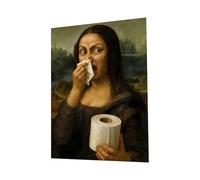 ccuzs Monalisa Bathroom - Art Funny Canvas Wall Decor Humorous | Mona Lisa Painting Print Vintage Parody Artwork Framed Poster for Bathroom, Washroom, Toilet, Hotel, Home