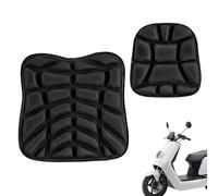 ccuzs Motorcycle Seat Cushion, Breathable Pu Leather, High-Elastic Shock Absorption, Ergonomic Soft Padding, Retro Style, Universals Fit for Motorbike Comfort, Square Front Black