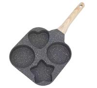ccuzs Padella per uova in camicia antiaderente, stampo per pancake, stampo multifunzione per uova, padella antiaderente a forma di cuore, 18 cm, per pancake, hamburger, panini, uova, colore bianco e