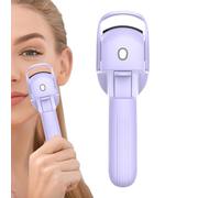 ccuzs Piegaciglia riscaldato, strumento elettrico portatile per arricciare le ciglia, piegaciglia riscaldamento rapido, con controllo della temperatura, cuscinetto in silicone con 3 modalità per