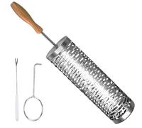 ccuzs Rolling Grilling Basket - Stainless Steel Grill Basket with Detachable Handle | Versatile Outdoor Cooking Tool Non Stick Mesh for Men Dad Father Birthday Christmas BBQ Camping Backyard