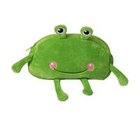 ccuzs Simpatico astuccio in peluche, astuccio morbido per bambini, astuccio per matite con design, creativo rana, portamatite 20 x 10 x 4 cm, per penne, matite, gomme, pastelli (verde), Multicolore,