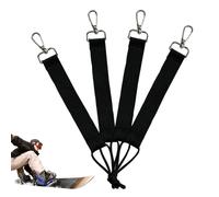 ccuzs Snowboarding Cord Set - 4 Piece Nylon Snowboard Binding Straps | Wear Resistant Black Ski Cord Replacement Parts Outdoor Sports Safety Equipment for Snowboard, Ski, Training