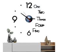 ccuzs Stick On Clock - Frameless Round Silent Sticker | Fashion Decorative Wall Timepiece for Living Room, Classroom, Bedroom, Office or Home Decor Use
