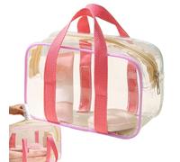 ccuzs Toiletry Bag, Travel Pouch, Clear Cosmetic Case, Water Resistant Design Zippered Closure Ideal for Airplane, Gym, Vacation, School, Beach, Concert, 7.87x3.15x4.33 Inches