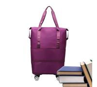 ccuzs Travel Bag, Expandable Luggage, Wheeled Suitcase, Lightweight Foldable Design, Large Capacity Storage, for Weekend Trips, Business Travel, Family Vacations, 35x45x2cm Blue Purple Red