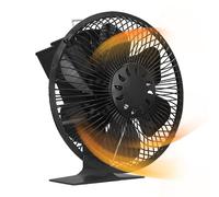 ccuzs Ventola per stufa a 6 rapier, ventola per alimentata a calore, distribuzione efficiente del calore, copertura di sicurezza protettiva, silenziosa e a risparmio energetico, ideale per stufe a