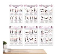 ccuzs Workout Posters - 6 Piece Fitness Guide Full Body Exercise | Muscle Engagement Visual Training Wall Art Easy Read Reference Posters for Dorm, Office, Apartment, Bedroom, Living Room