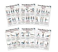 ccuzs Workout Posters - 6 Piece Fitness Guide Full Body Exercise | Muscle Engagement Visual Training Wall Art Easy Read Reference Posters for Dorm, Office, Apartment, Bedroom, Living Room