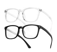 CCVOO 2 Pack Blue Light Blocking Reading Glasses, Anti Headache/Glare/Eye Strain Readers Computer Eyeglasses Women/Men (3 Pack Mix，0.0)