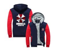 CCVQPF Felpa con Cappuccio Larga da Uomo per Resident Graphic Maglie A Maniche Lunghe Felpa con Cappuccio Felpa con Cerniera Completa Giacca con Cappuccio-Red||L