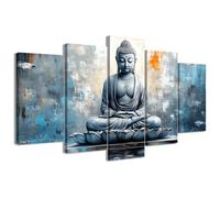 CCWACPP 5 pezzi di stampe su tela di Buddha statua di Buddha grande decorazione da parete zen per soggiorno sala meditazione yoga arredamento per la casa incorniciato (40x60cmx2 40x80cmx2 40x100cmx1)