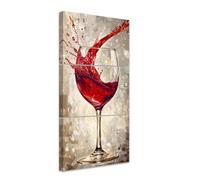 CCWACPP Decorazione murale in tela da 3 pezzi con vino quadri su tela da cucina bicchieri da vino stampe su tela da vino per sala da pranzo ristorante bar casa incorniciato (30x40cmx3)