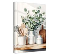 CCWACPP Dipinti su tela da cucina piante verdi stampe da parete quadri botanici rustici vintage fattoria casa sala da pranzo dispensa arredament incorniciato (30 x 45 cms)