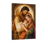 CCWACPP Gesù Immagini su tela Famiglia Gesù Vergine Maria Giuseppe Dipinto Sacra Famiglia Immagine da parete Stampe d'arte cattolica Natività Cristiana Decor (A, (40.00 x 60.00 cms))